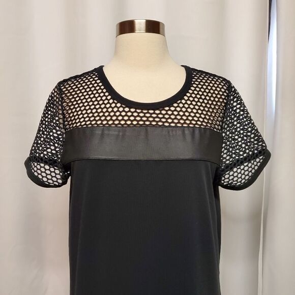 Fabletics Sarah Black Mesh Edgy Athletic Athleisure Mini Dress Medium - Picture 3 of 6